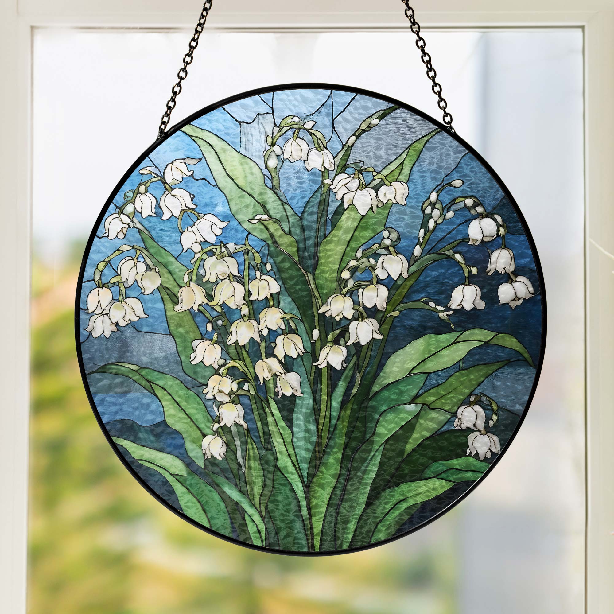 Lily of Valley Flower Stained Glass Suncatcher