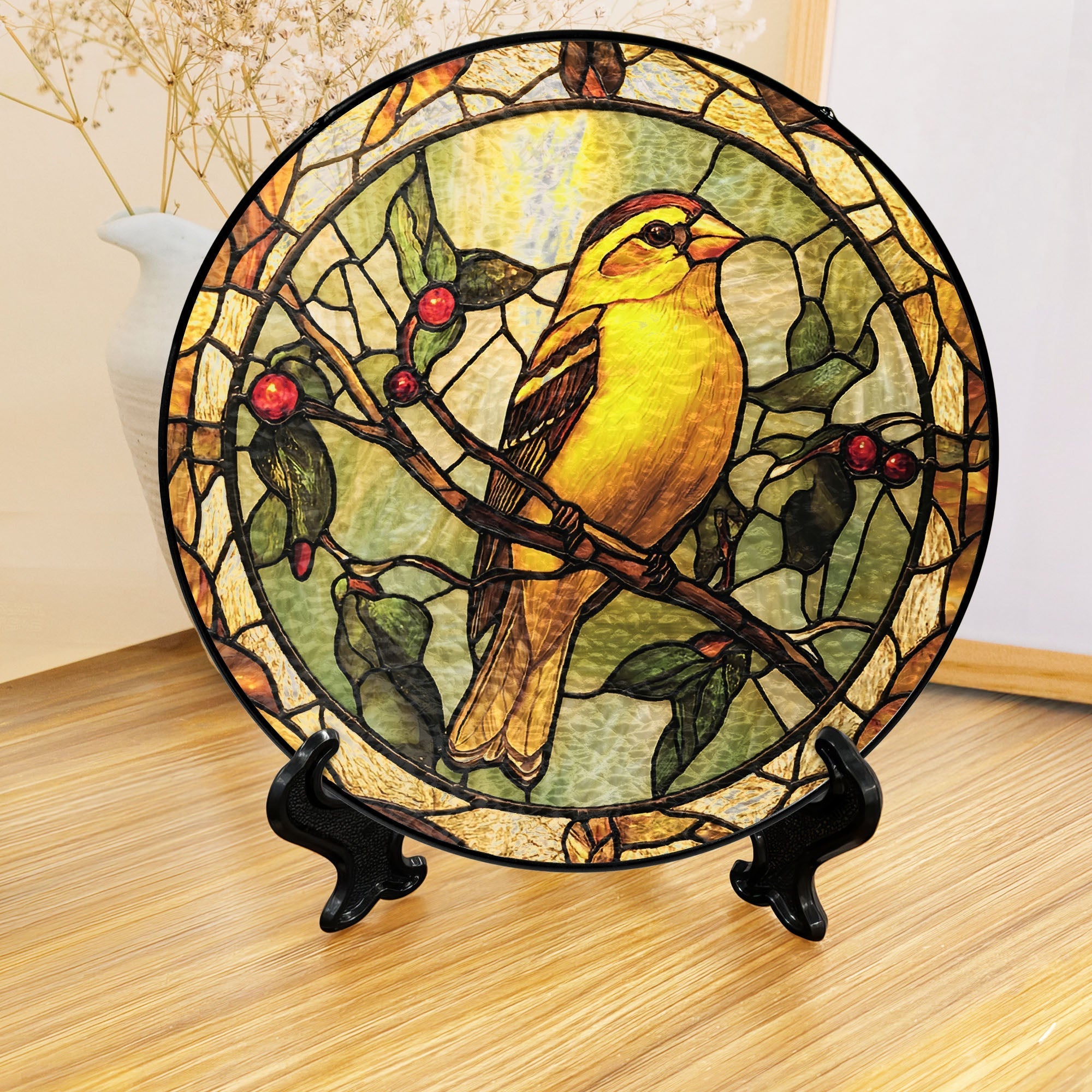 Goldfinch Bird Birdwatching Stained Glass Suncatcher