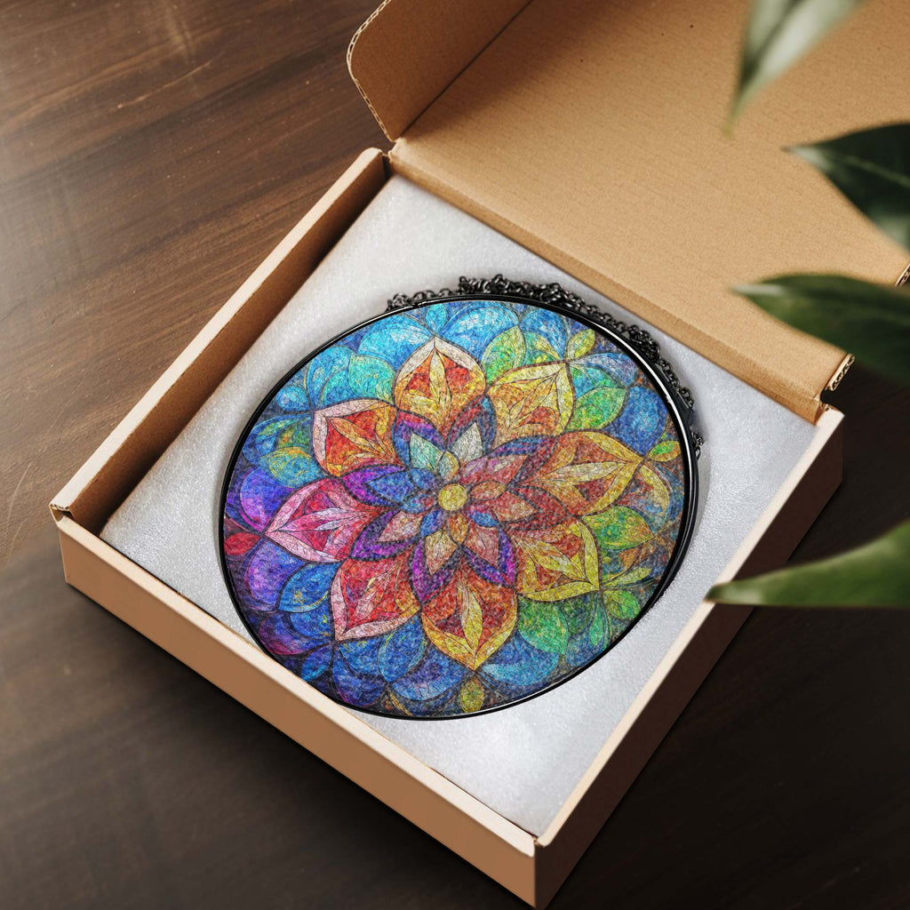 Mandala Stained Glass Suncatcher