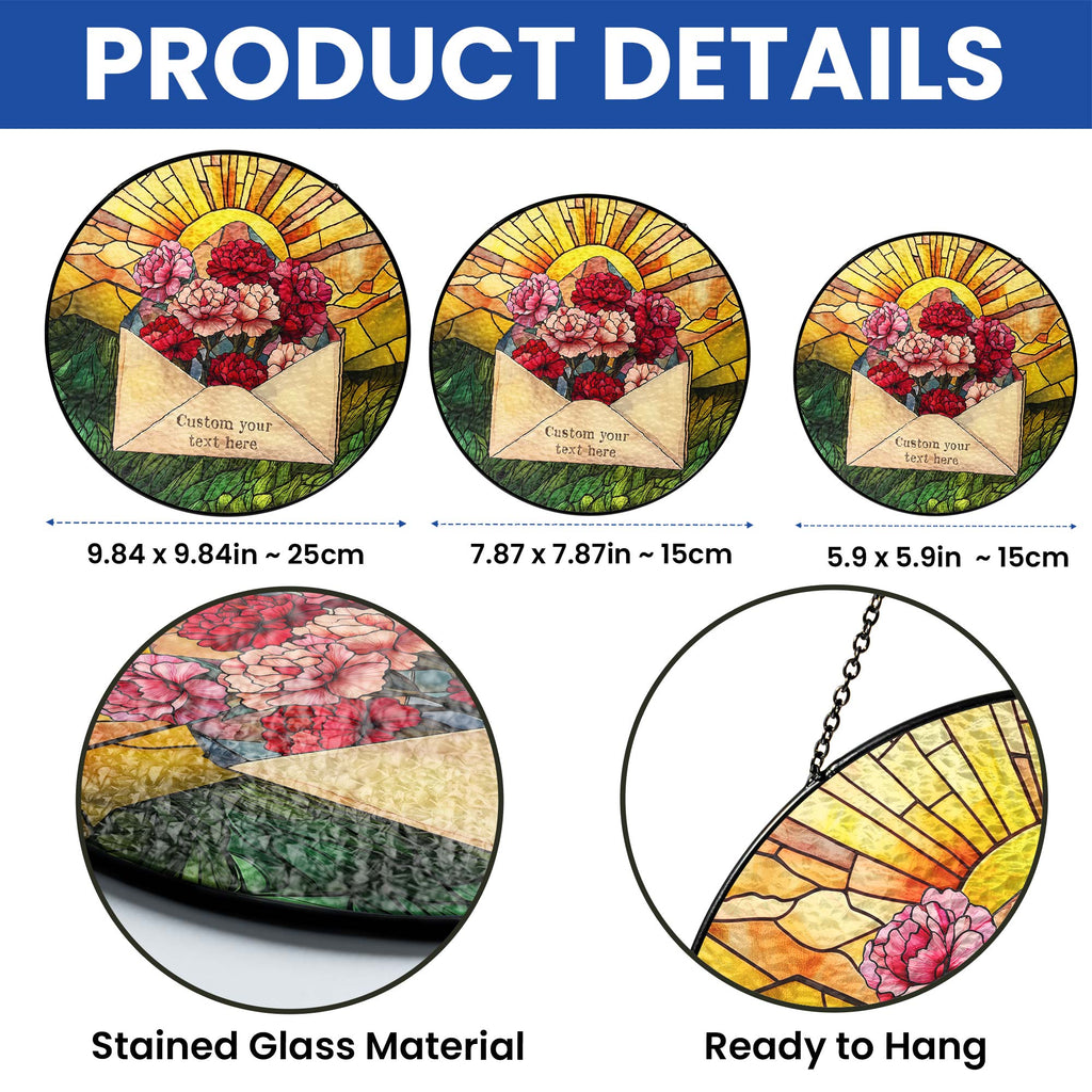 Custom Letter Birth Month Flower Stained Glass Suncatcher