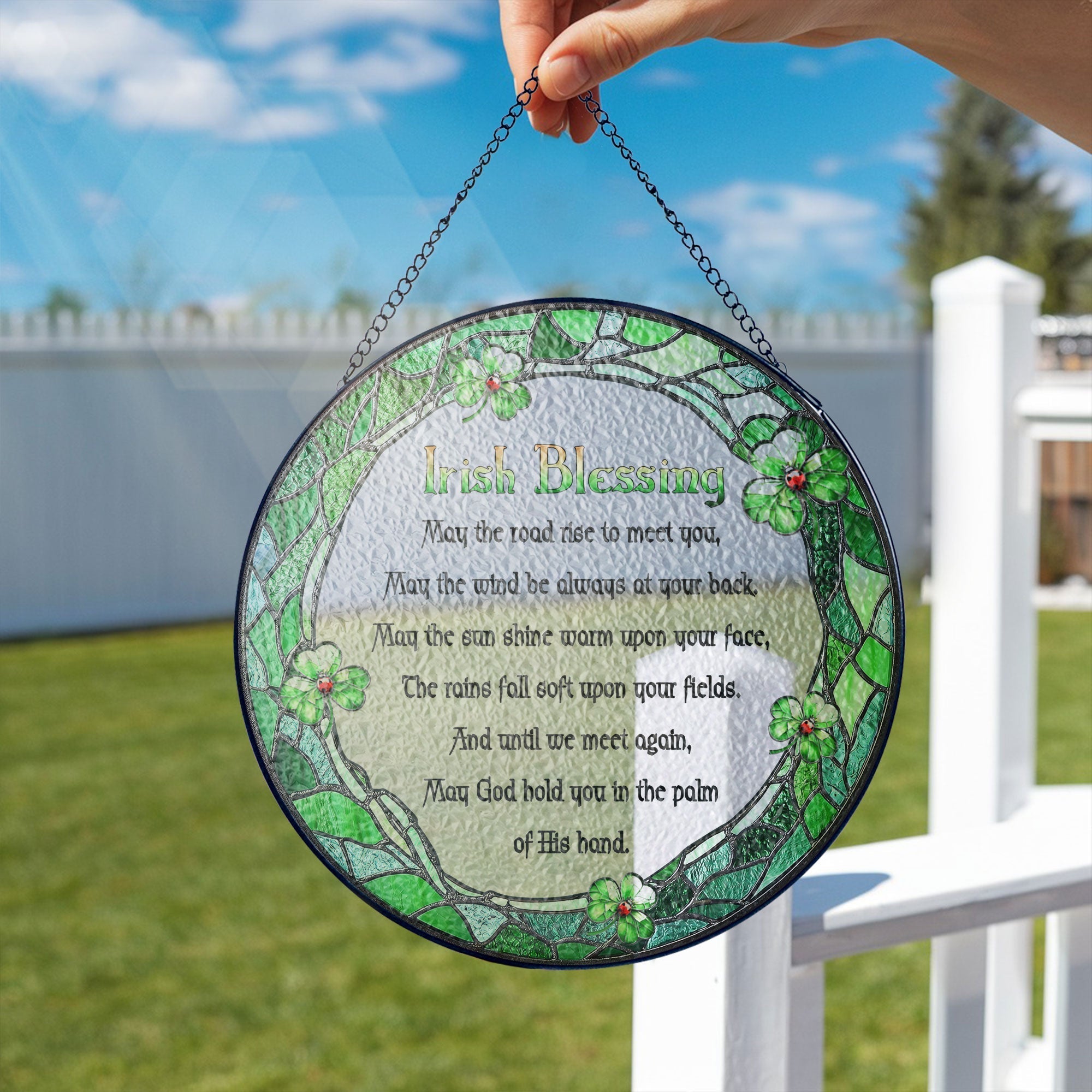 Irish Blessing St. Patrick's Day Stained Glass Suncatcher