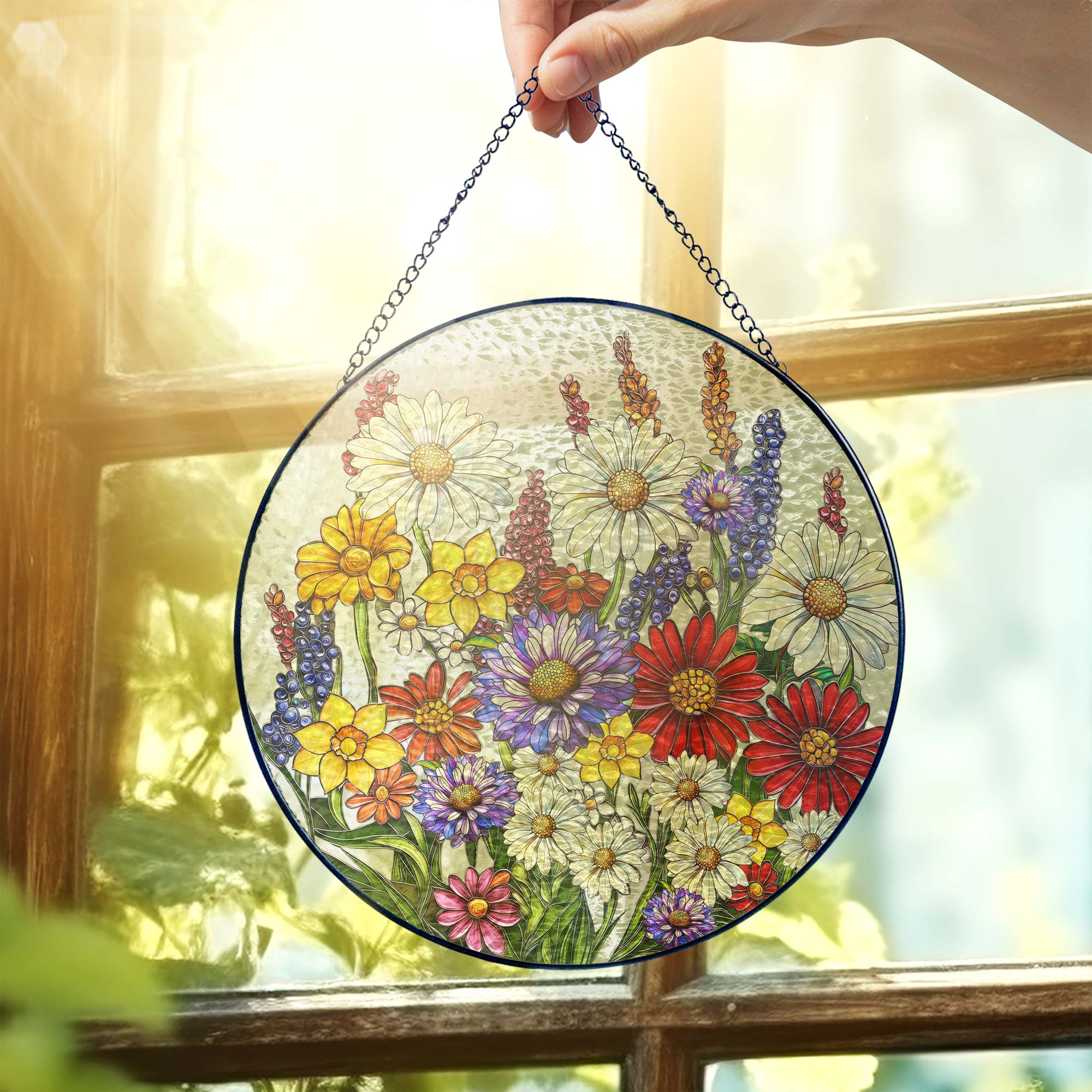 Wildflowers Floral Stained Glass Suncatcher