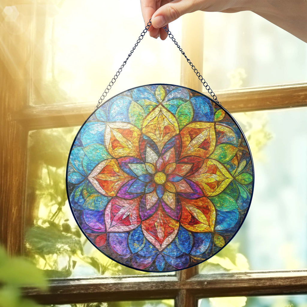 Mandala Stained Glass Suncatcher