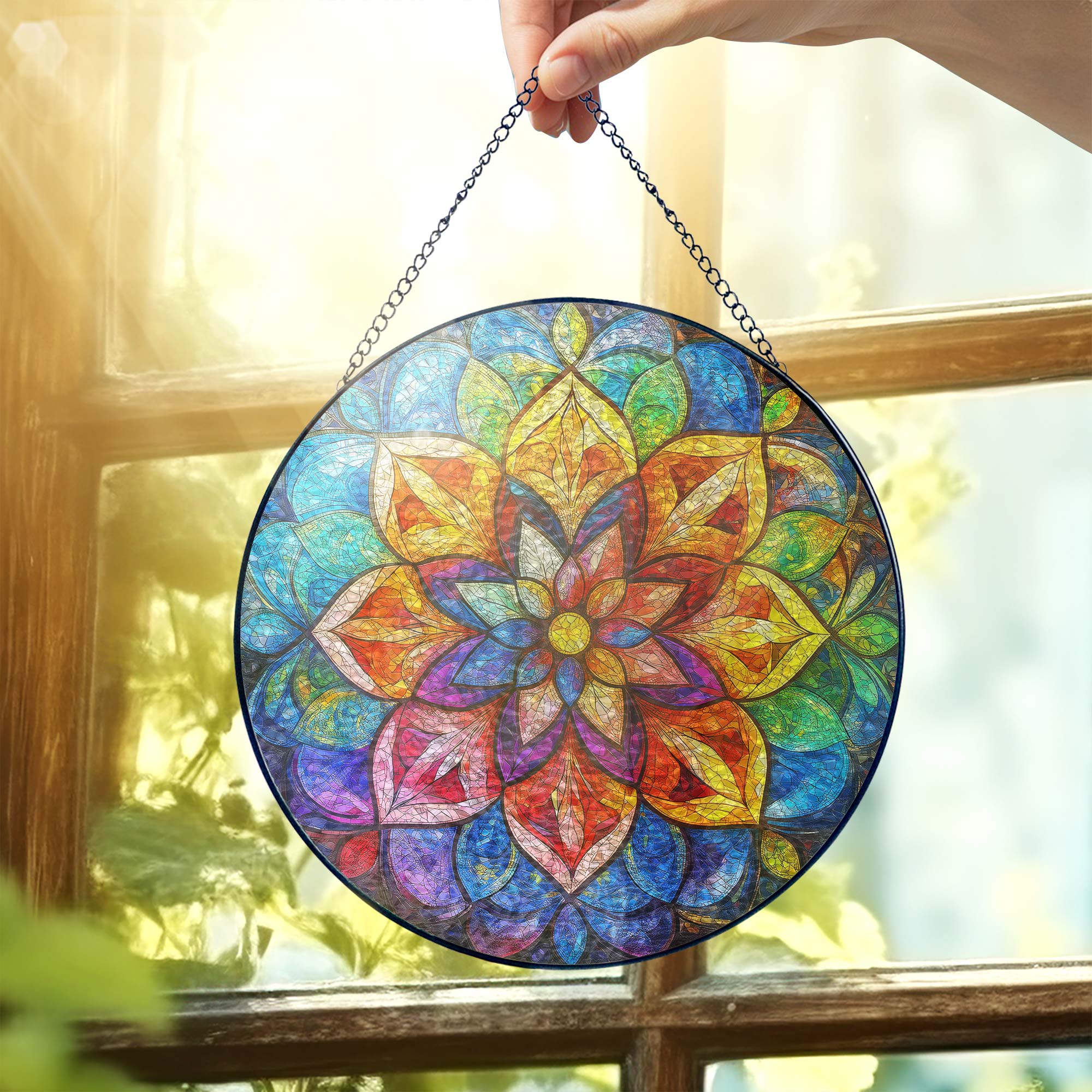 Mandala Stained Glass Suncatcher