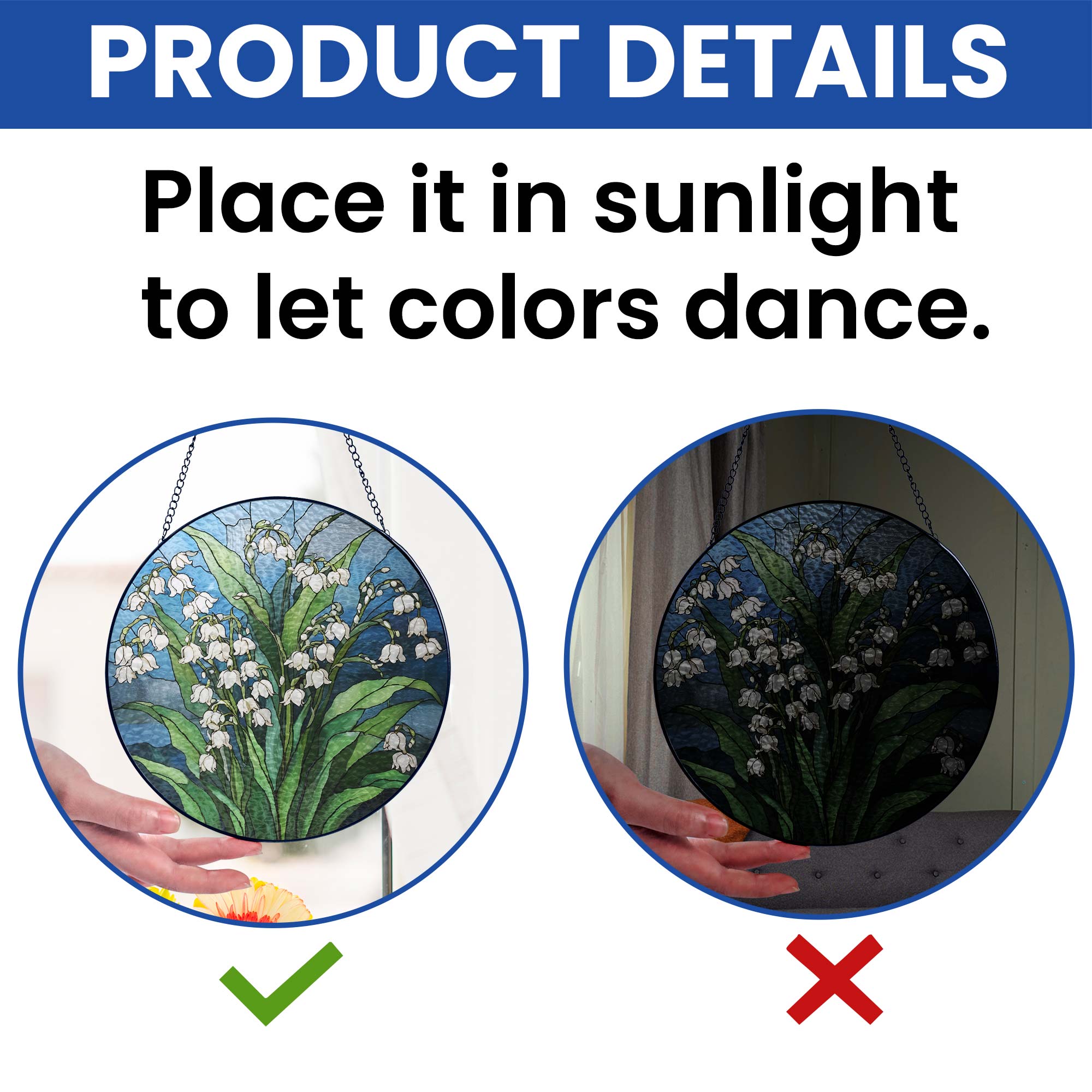 Lily of Valley Flower Stained Glass Suncatcher