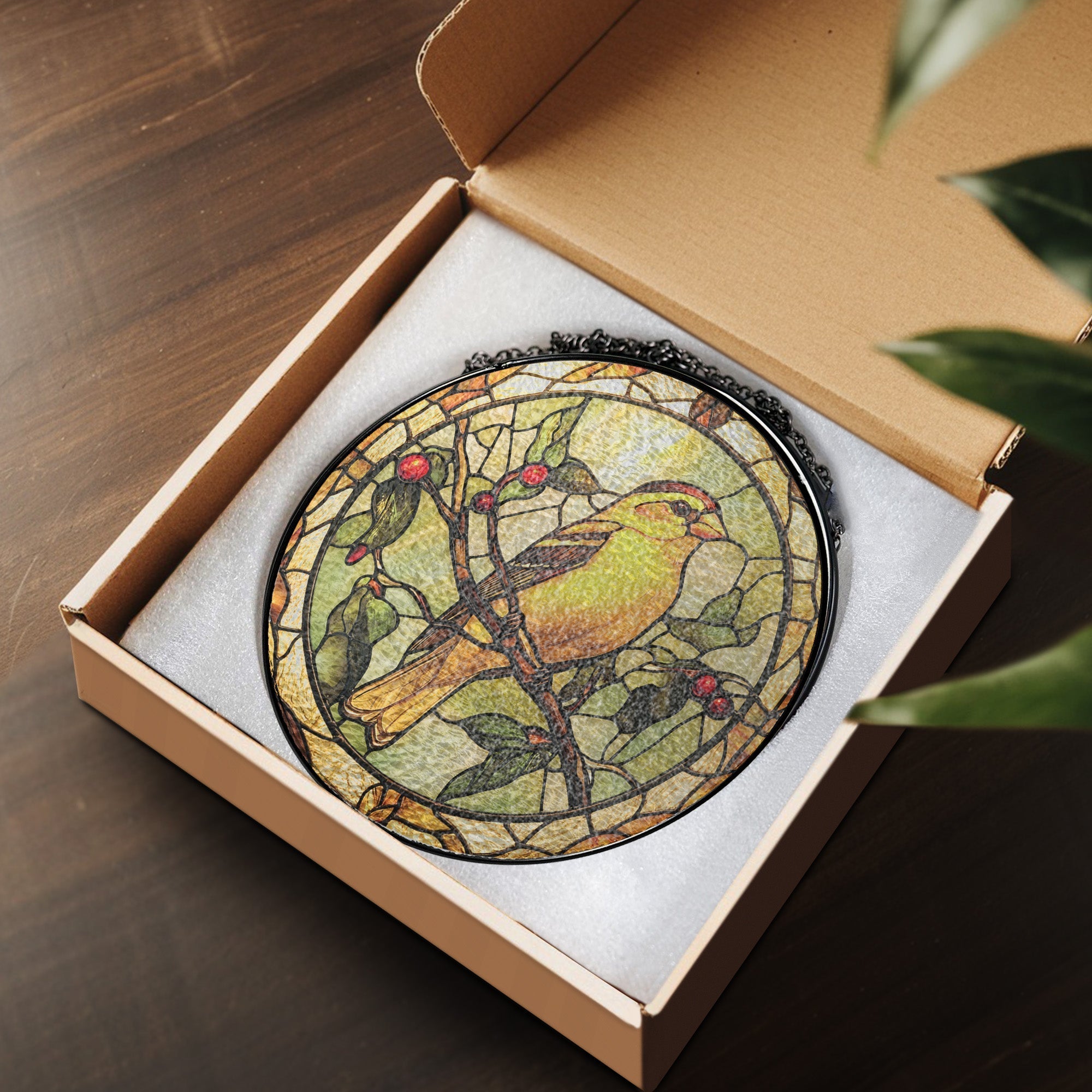 Goldfinch Bird Birdwatching Stained Glass Suncatcher