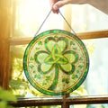 Irish Celtic Knot Shamrock Stained Glass Suncatcher for St. Patrick's