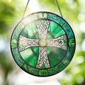 Irish Celtic Cross Stained Glass Suncatcher