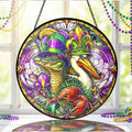 Mardi Gras Suncatcher. Alligator Pelican and Crawfish Gift Decor