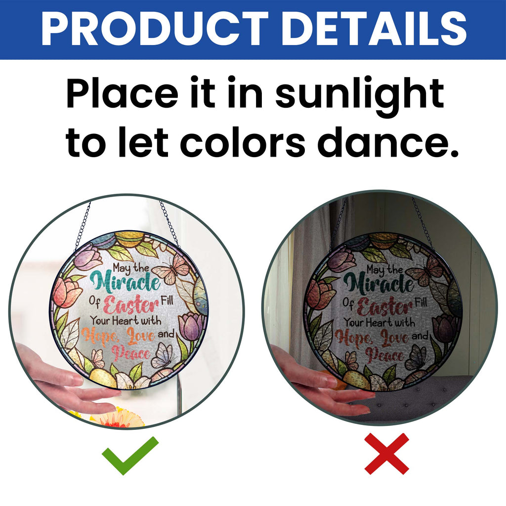 Easter Quotes Stained Glass. Happy Easter Day Stained Glass Ornament