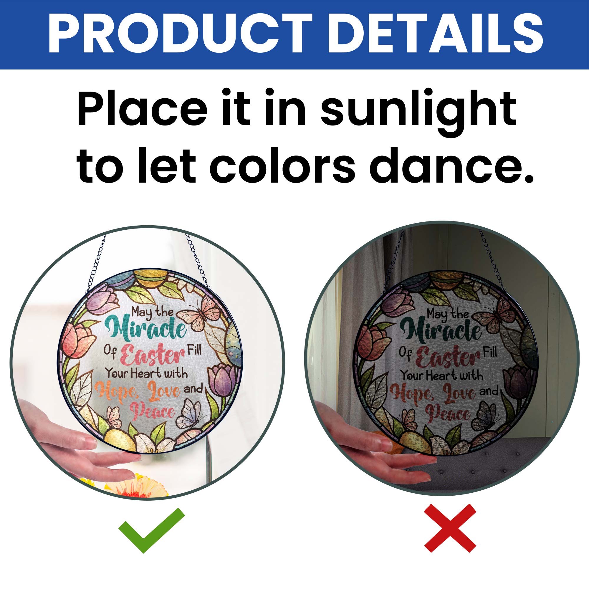 Easter Quotes Stained Glass. Happy Easter Day Stained Glass Ornament