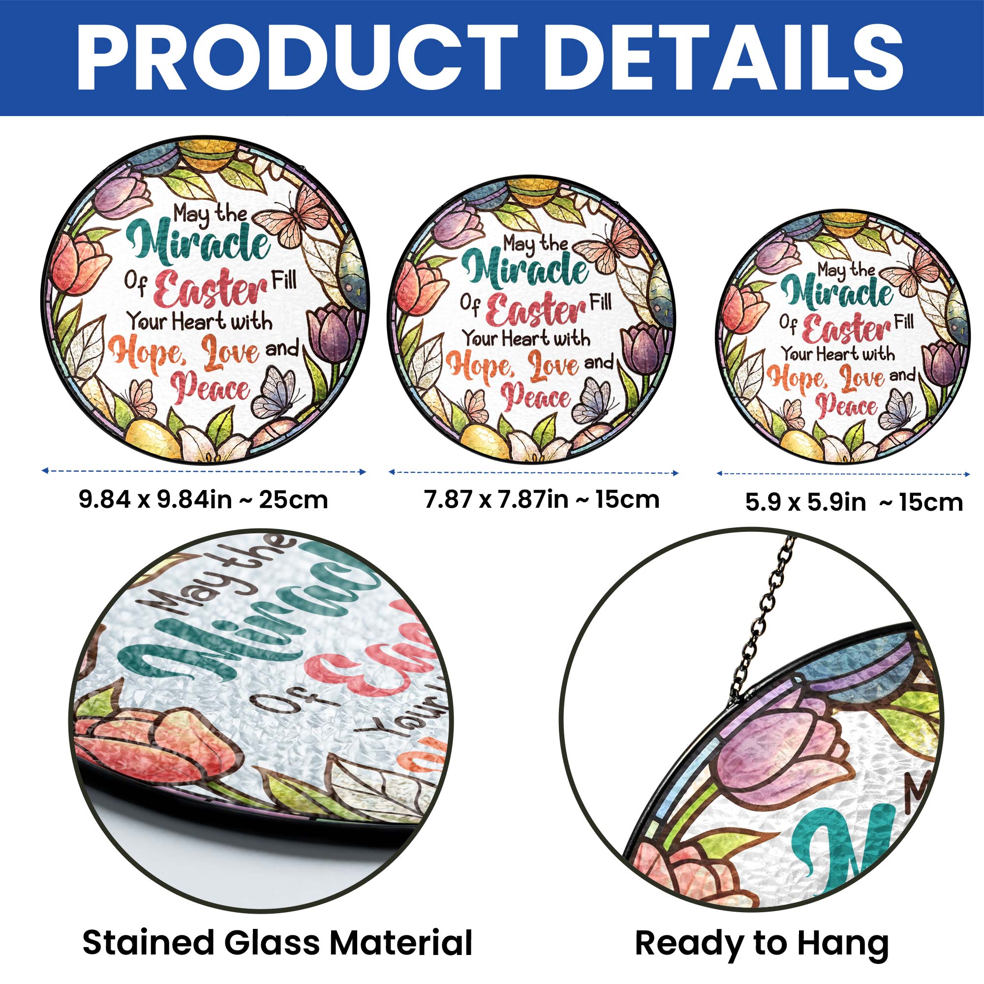Easter Quotes Stained Glass. Happy Easter Day Stained Glass Ornament