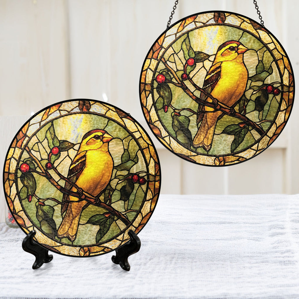 Goldfinch Bird Birdwatching Stained Glass Suncatcher