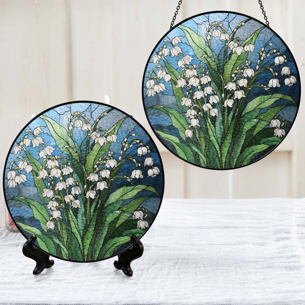 Lily of Valley Flower Stained Glass Suncatcher