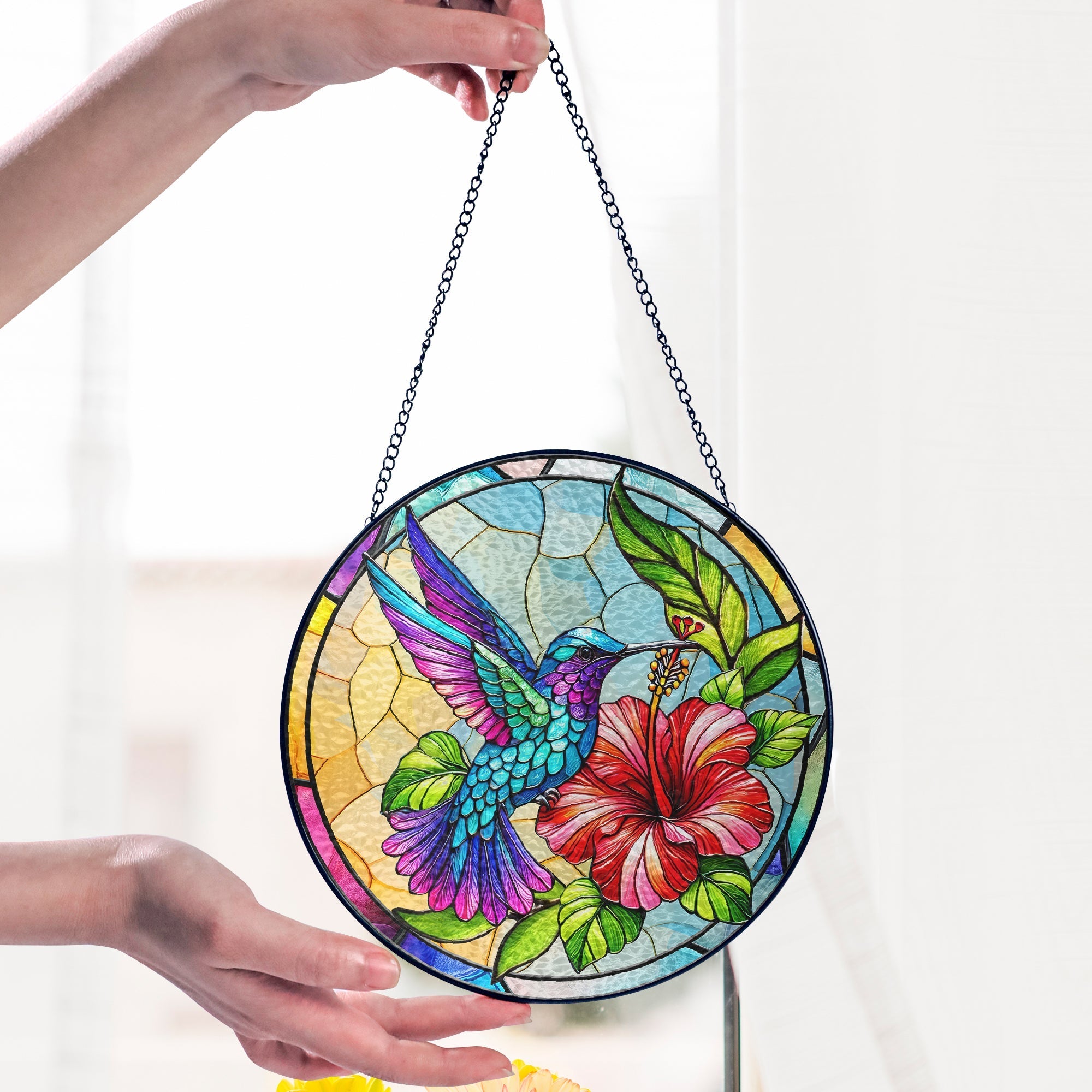 Hummingbird Stained Glass Suncatcher