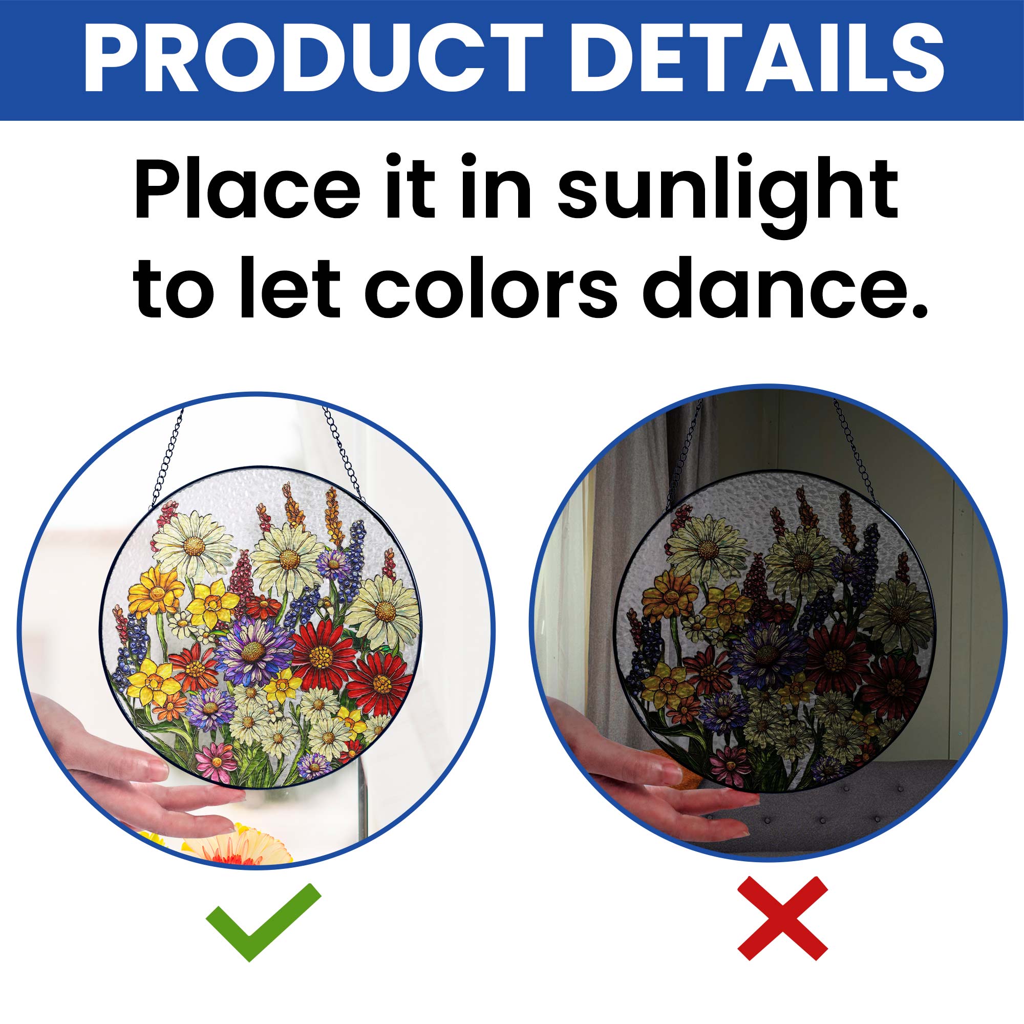 Wildflowers Floral Stained Glass Suncatcher