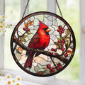 Cardinal Bird Memorial Stained Glass Suncatcher