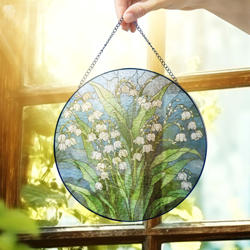 Lily of Valley Flower Stained Glass Suncatcher