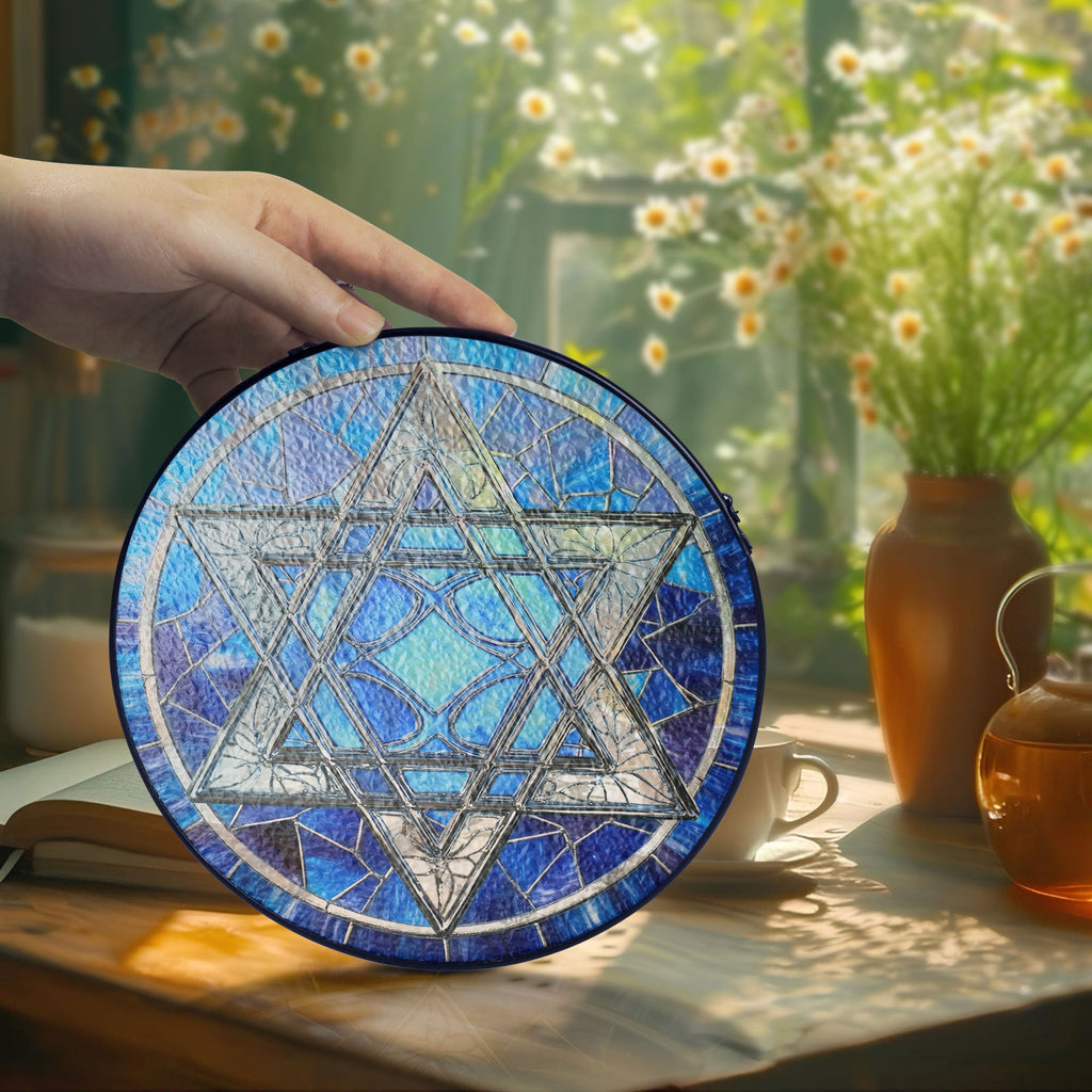 Hanukkah Jewish Star Stained Glass Suncatcher