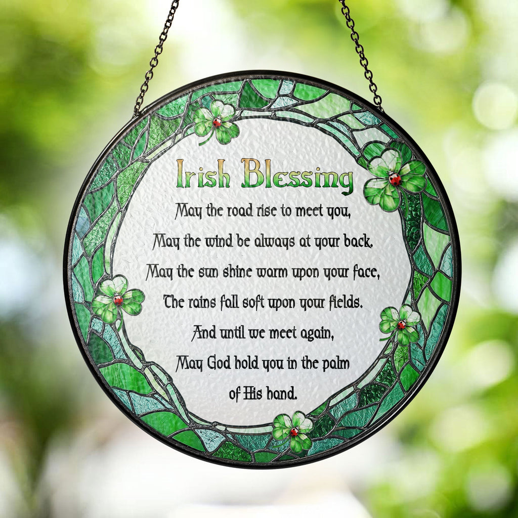 Irish Blessing St. Patrick's Day Stained Glass Suncatcher