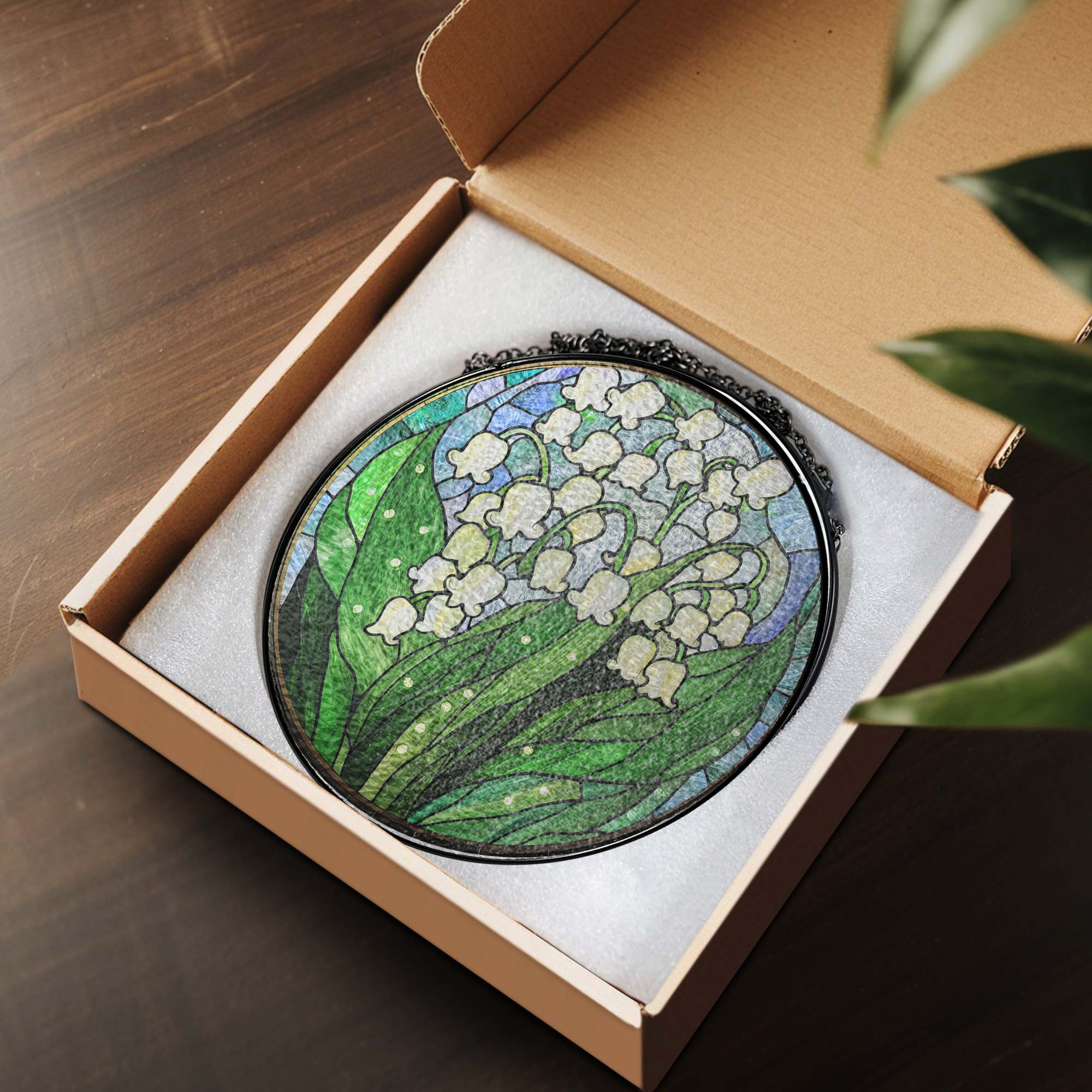 Personalized Birth Month Flowers Stained Glass Suncatcher