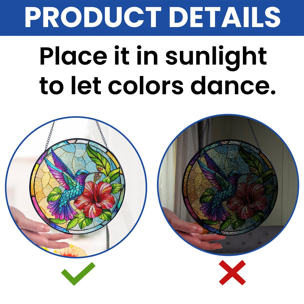 Hummingbird Stained Glass Suncatcher