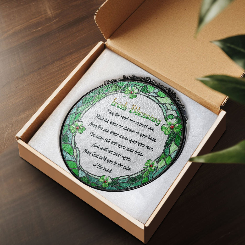 Irish Blessing St. Patrick's Day Stained Glass Suncatcher