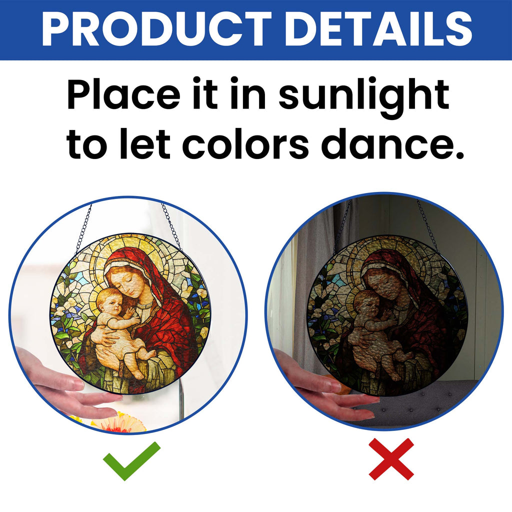 Blessed Virgin Mary Catholic  Religious Stained Glass Suncatcher