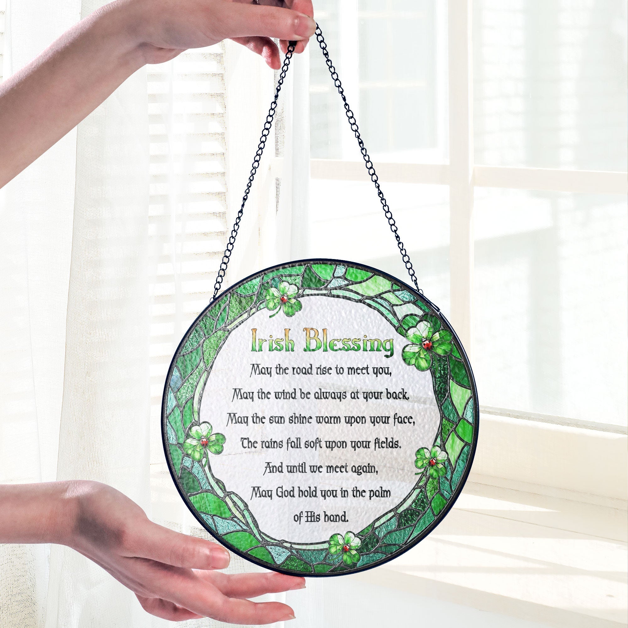 Irish Blessing St. Patrick's Day Stained Glass Suncatcher