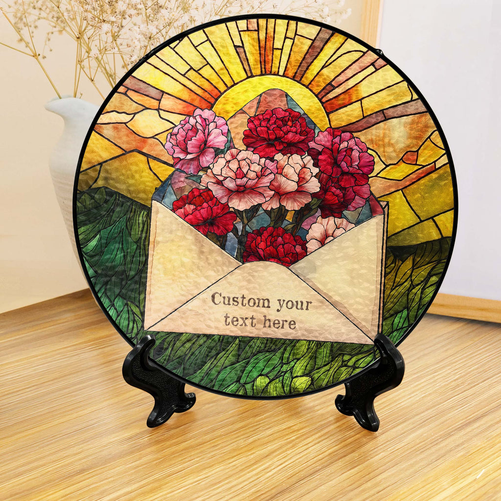 Custom Letter Birth Month Flower Stained Glass Suncatcher