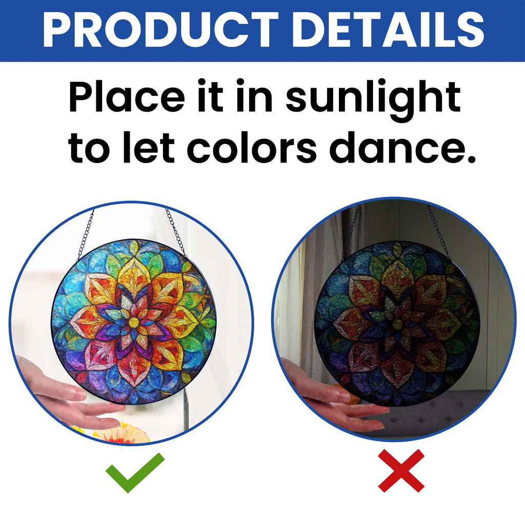 Mandala Stained Glass Suncatcher