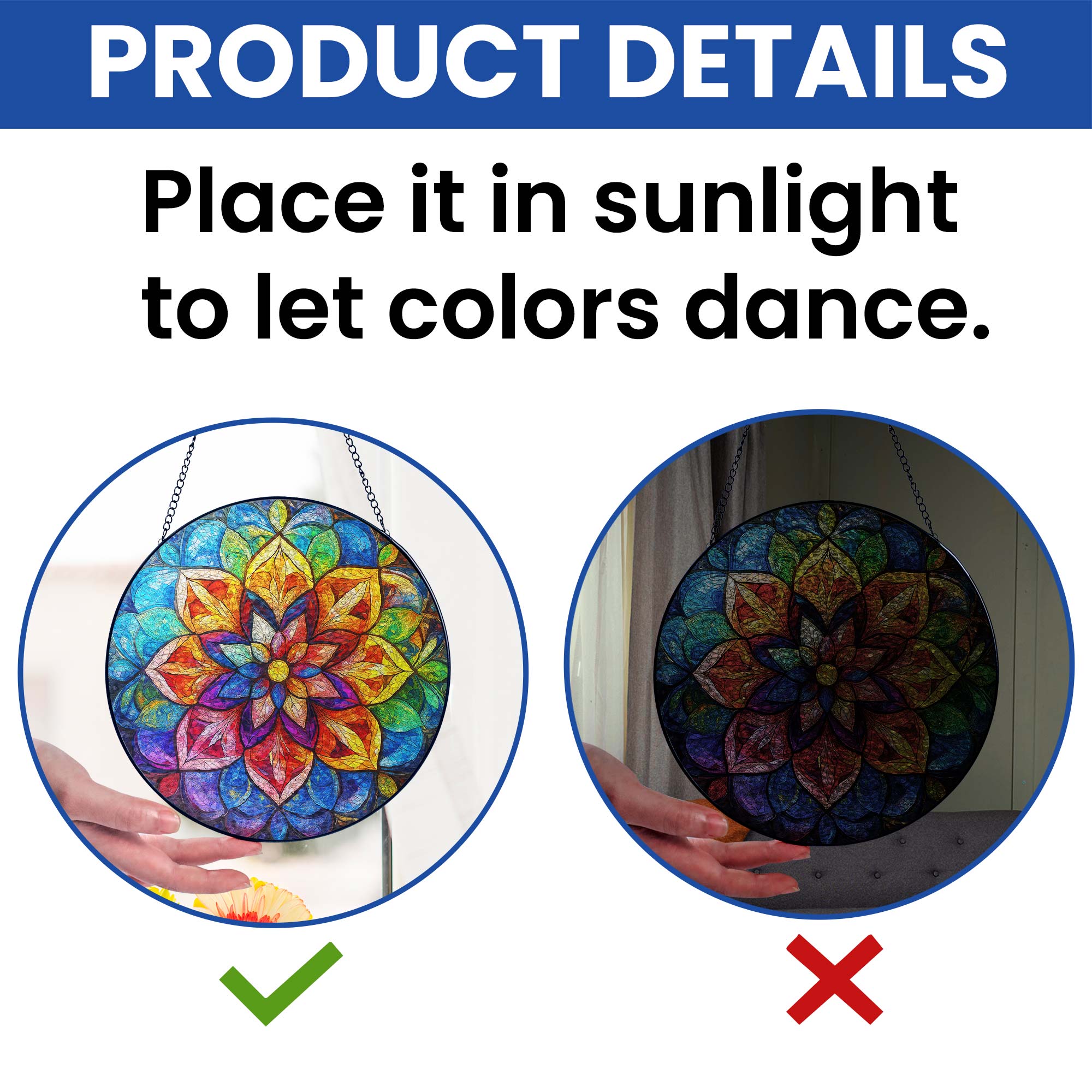 Mandala Stained Glass Suncatcher