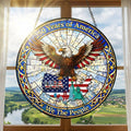 250 Years of America Patriotic Eagle Maps USA Stained Glass Suncatcher