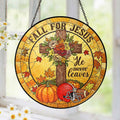 Fall Football Christian He Never Leaves Stained Glass Suncatcher