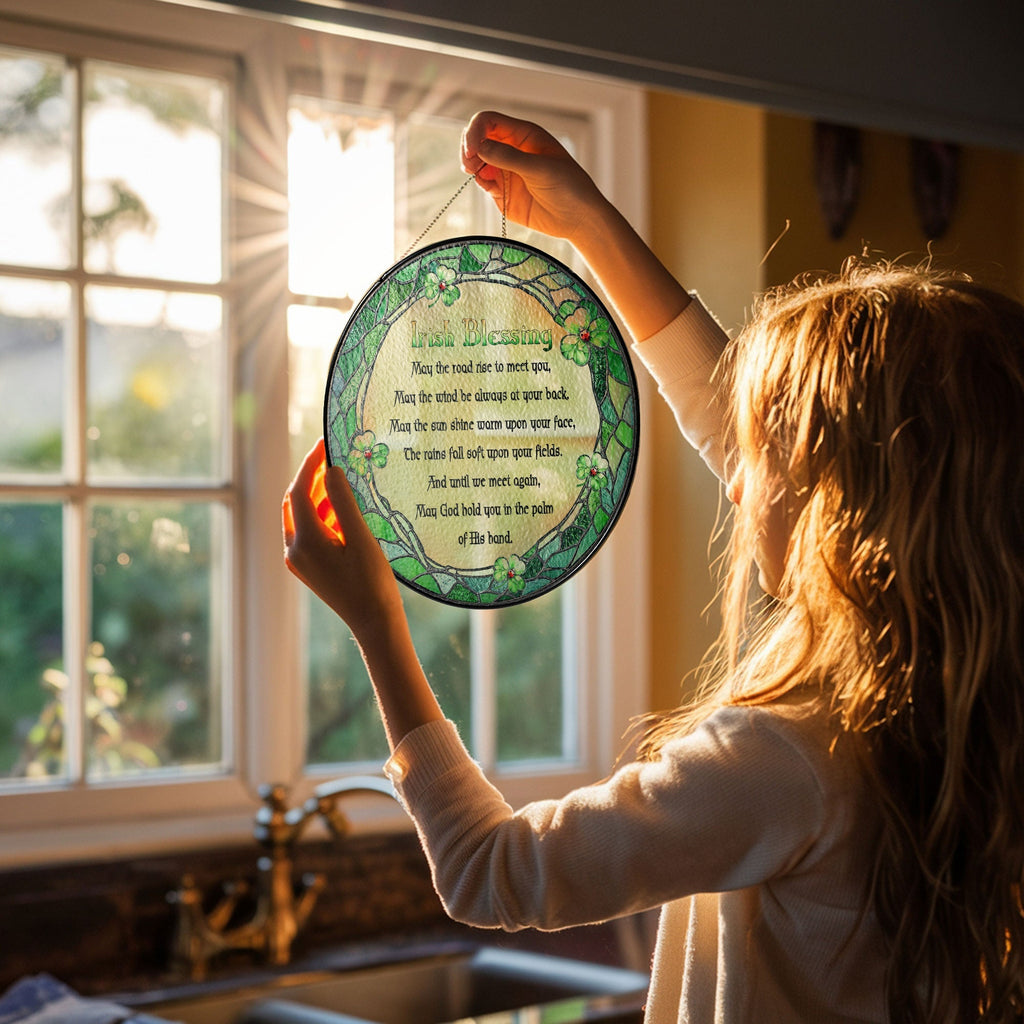 Irish Blessing St. Patrick's Day Stained Glass Suncatcher