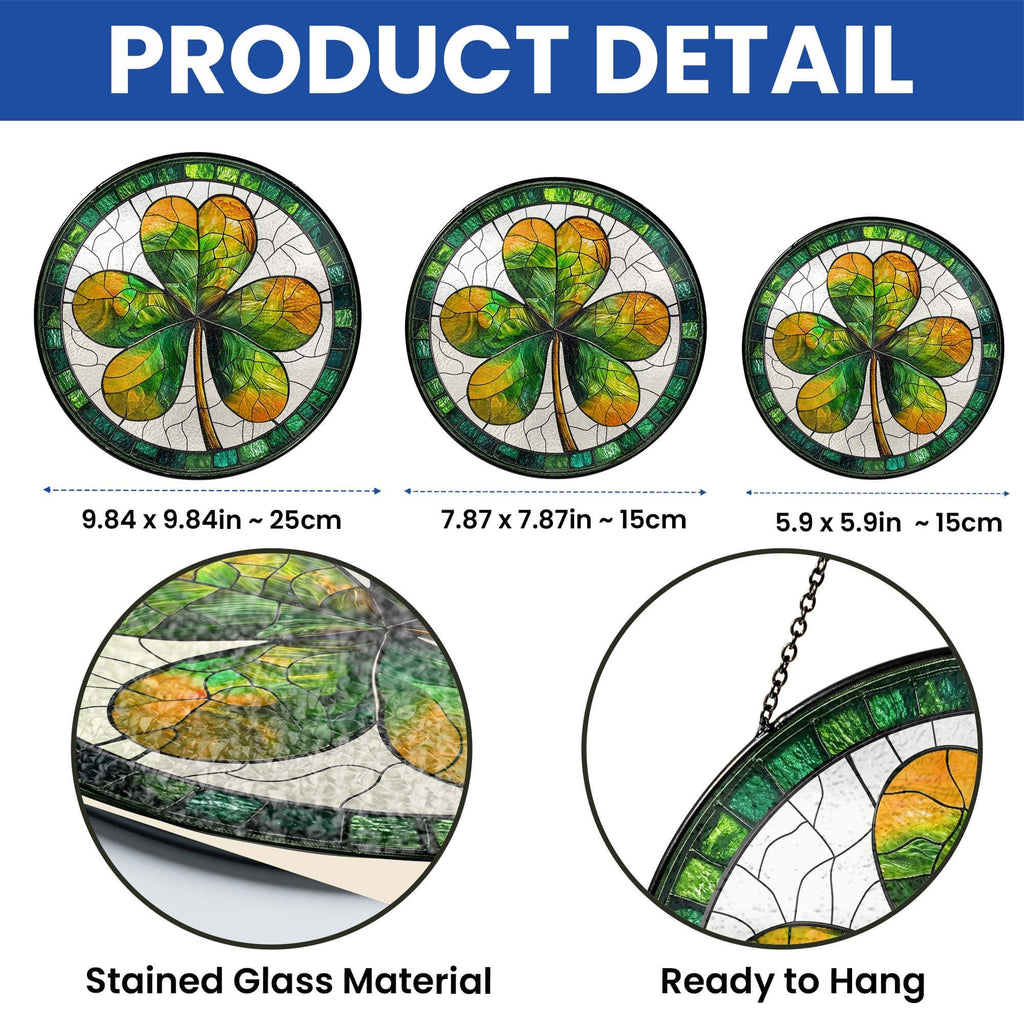 Irish Shamrock St. Patrick's Day Stained Glass Suncatcher