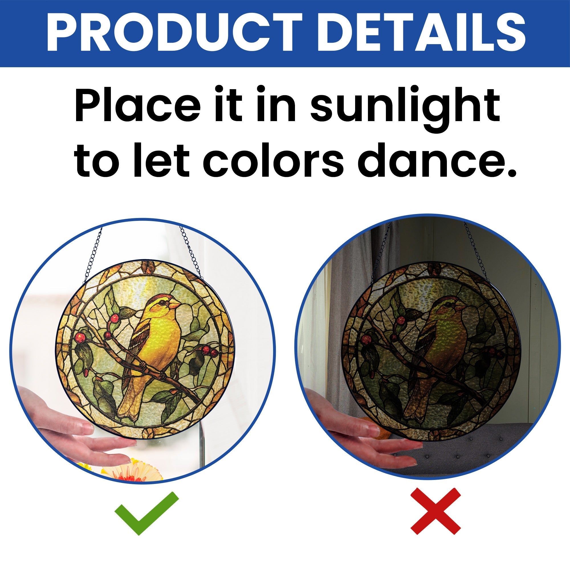 Goldfinch Bird Birdwatching Stained Glass Suncatcher