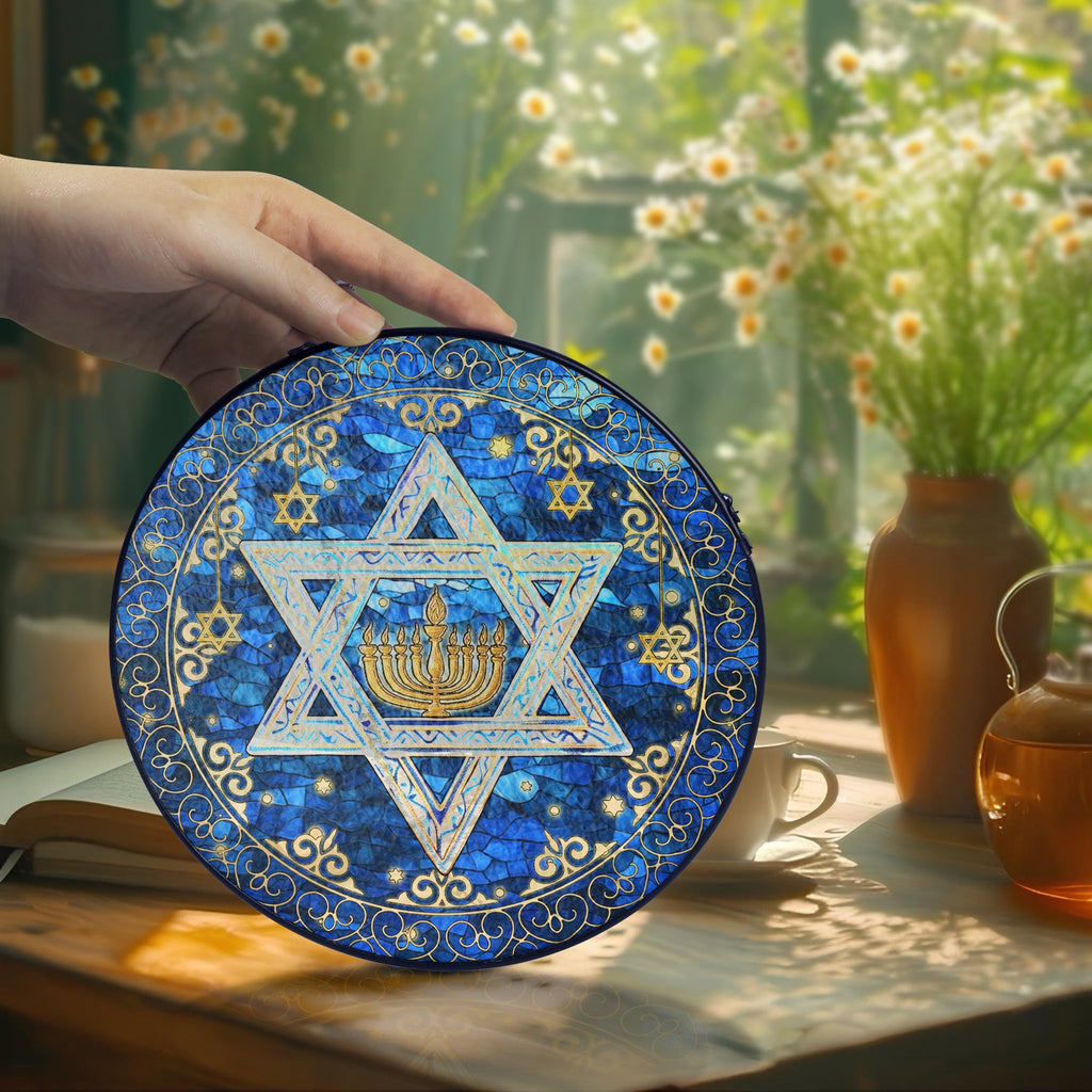 Jewish Star of David. Christmas Hanukkah Stained Glass Suncatcher 3-Day Shipping