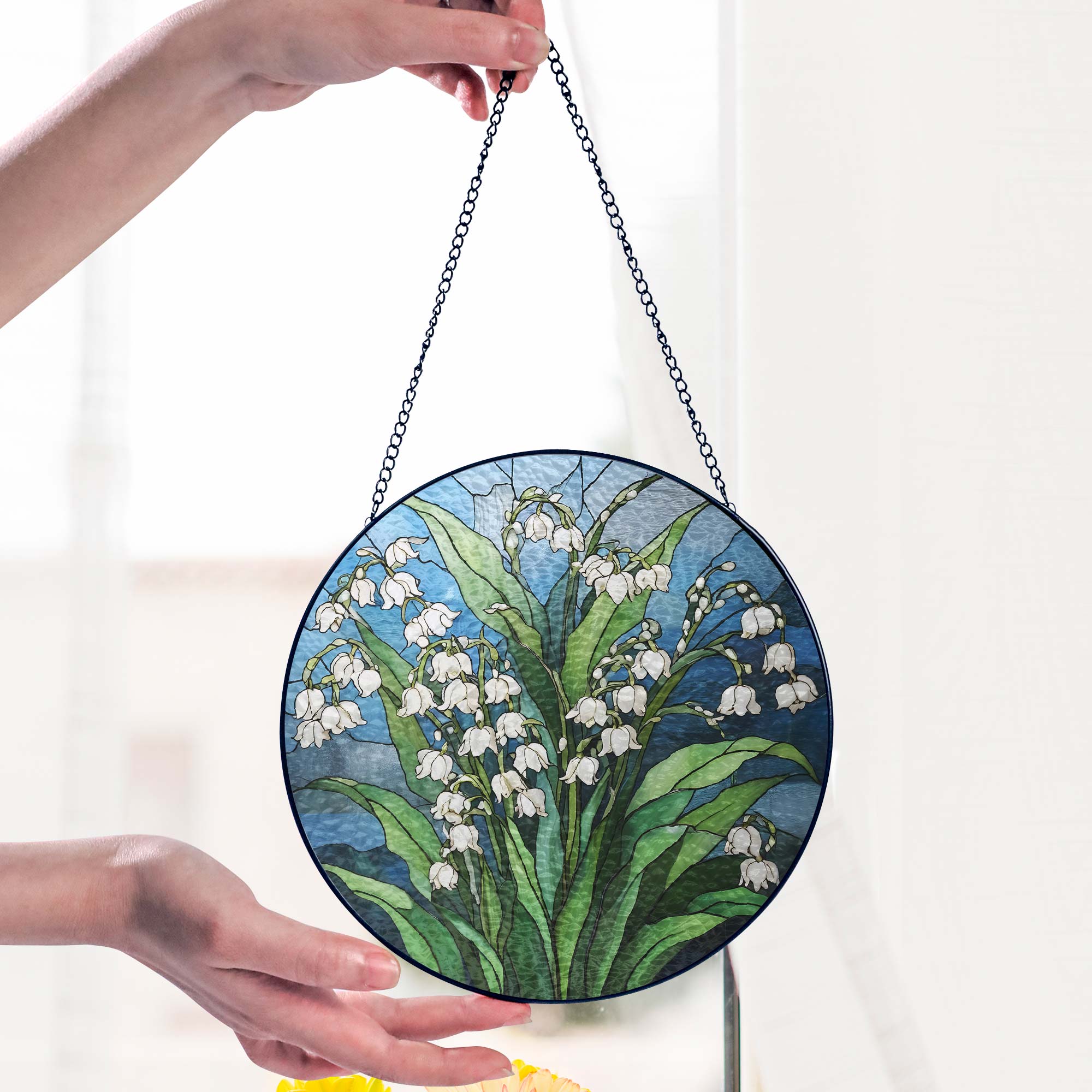 Lily of Valley Flower Stained Glass Suncatcher