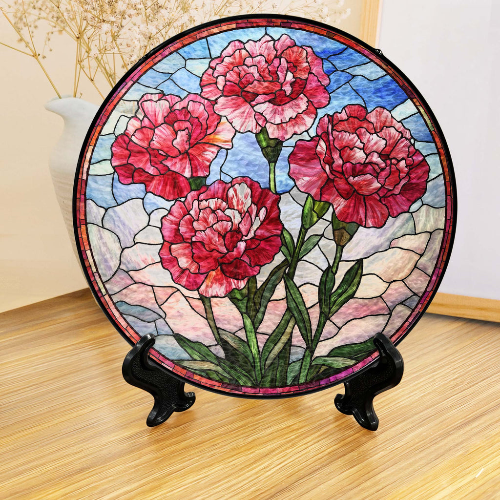Personalized Birth Month Flowers Stained Glass Suncatcher