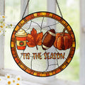 Tis The Season Fall and Football Thanksgiving Stained Glass Suncatcher 3-Day Shipping