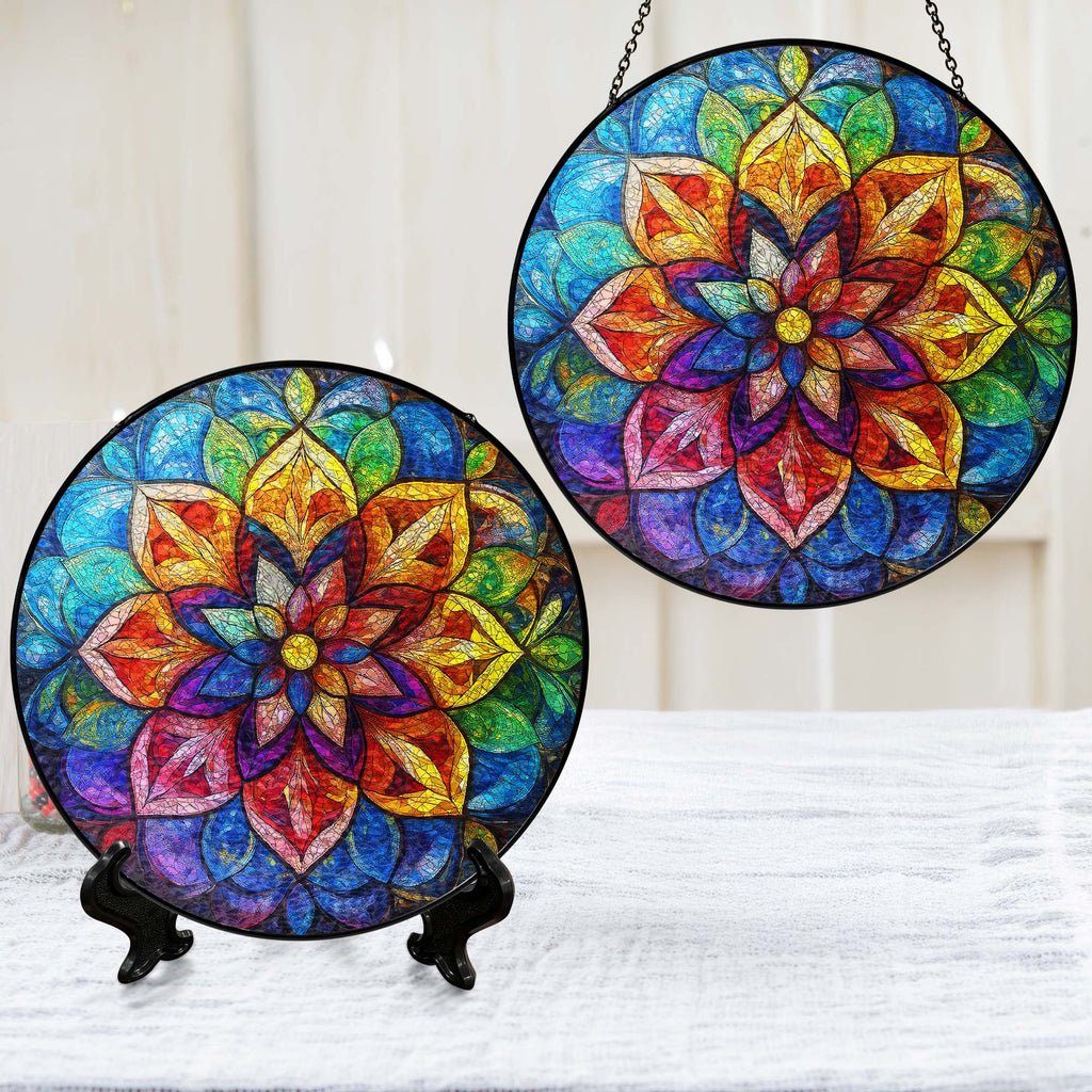 Mandala Stained Glass Suncatcher